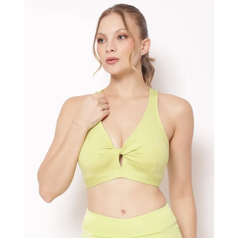 Top Fitness Feminino Fitter Bojo Torção Frontal Verde P