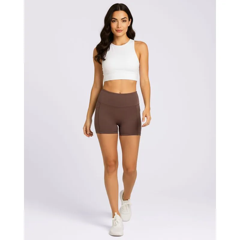 Short Fitness Feminino Fitter Suplex Marrom GG