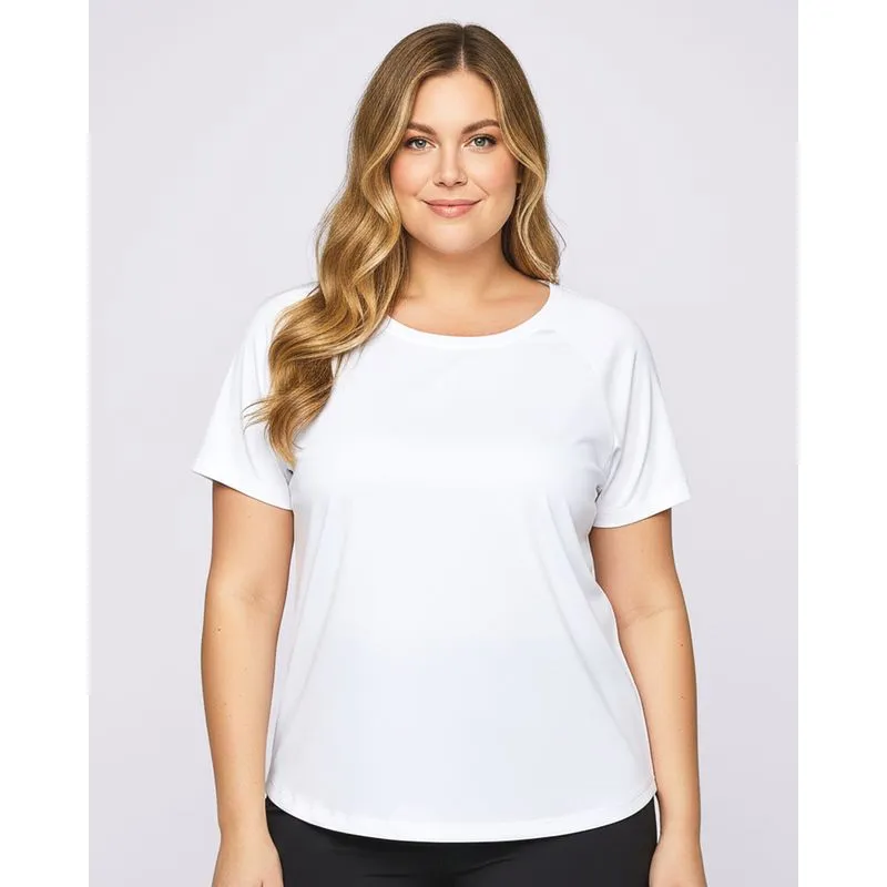 Blusa Plus Size Feminina Fitness Fitter Proteção UV50+Branca G3