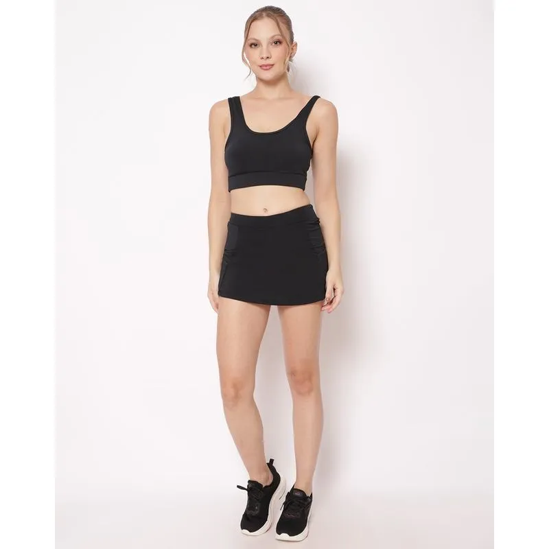 Short Saia Fitness Feminino Fitter com Bolso Preto G