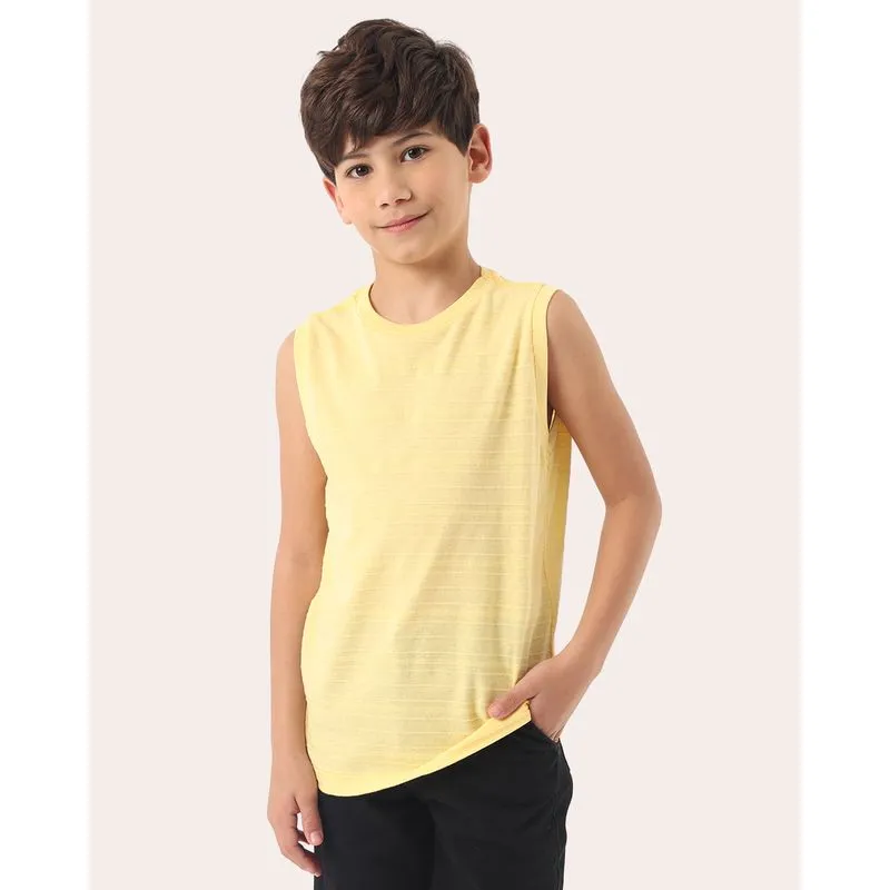 Regata Infantil Algodão Texturizado Amarelo 4