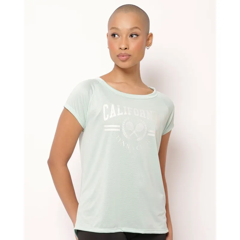 Blusa Feminina Fitness Fitter com Estampa California Verde P