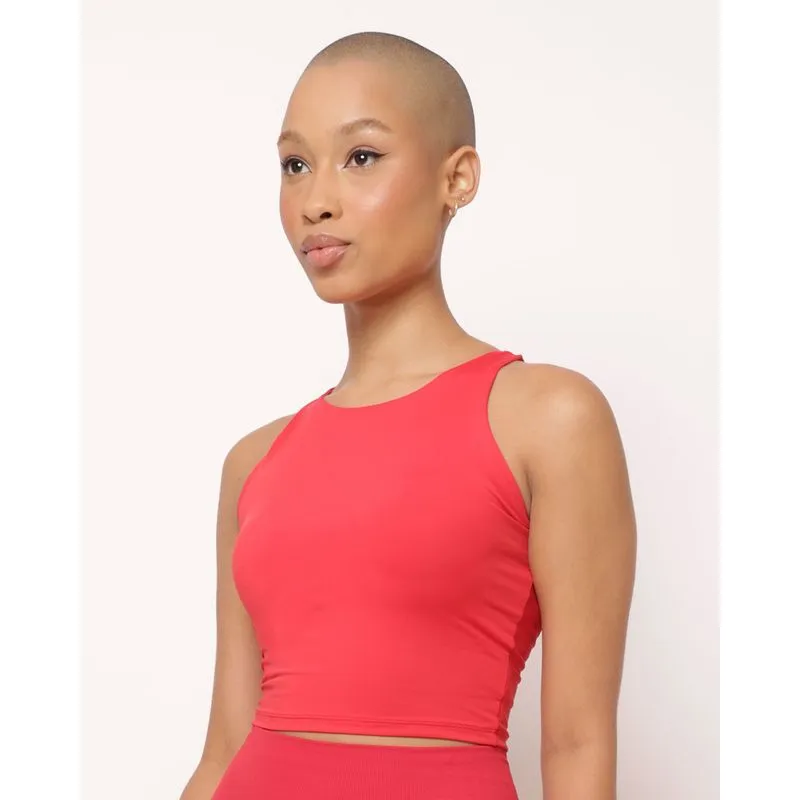 Regata Fitness Feminina Fitter com Top Interno Poliamida Vermelho GG