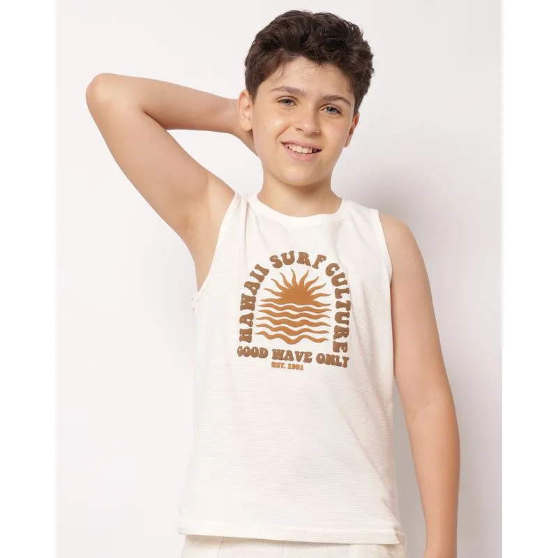 Regata Juvenil Masculina Estampa Good Wave Only Off White 14