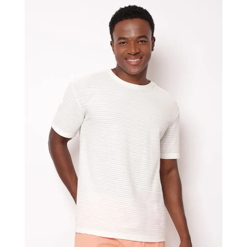 Camiseta Masculina Texturizada Manga Curta Off White GG