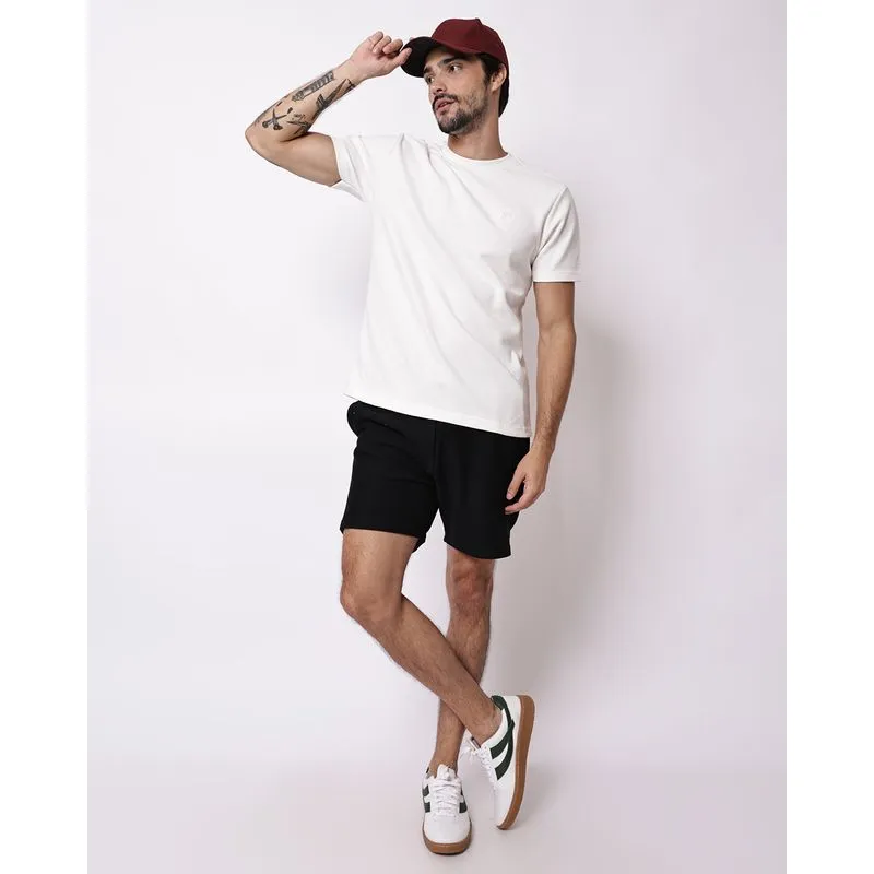 Bermuda Masculina Texturizada com Bolsos Preta M