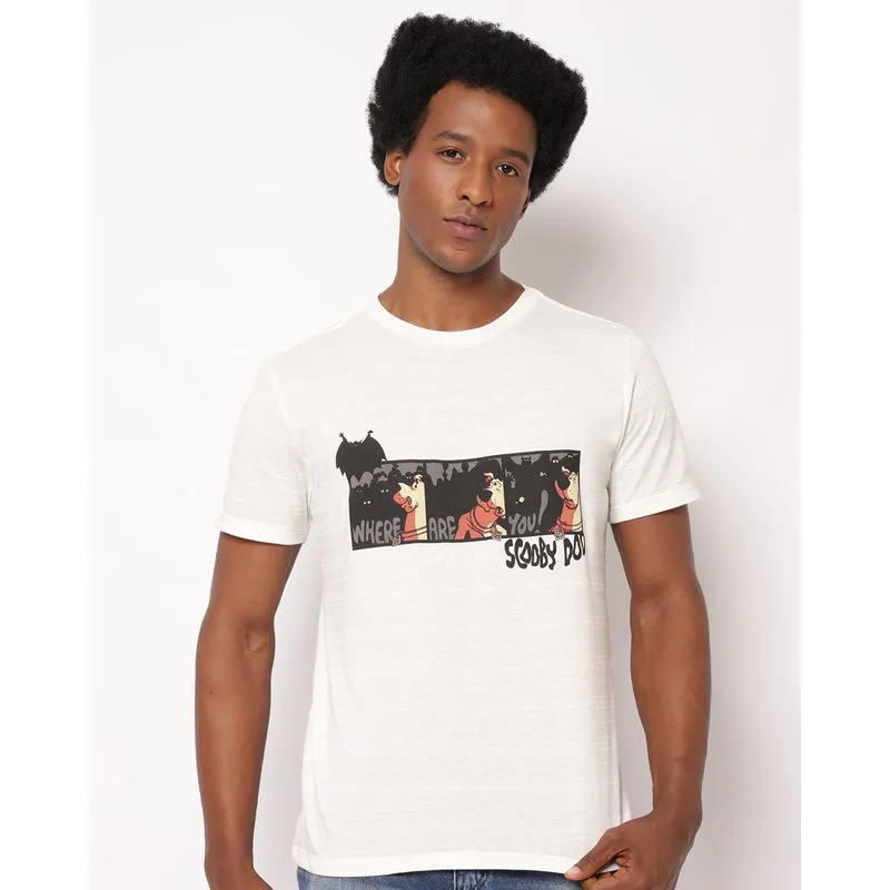 Camiseta Masculina Texturizada Scooby-Doo Off White GG