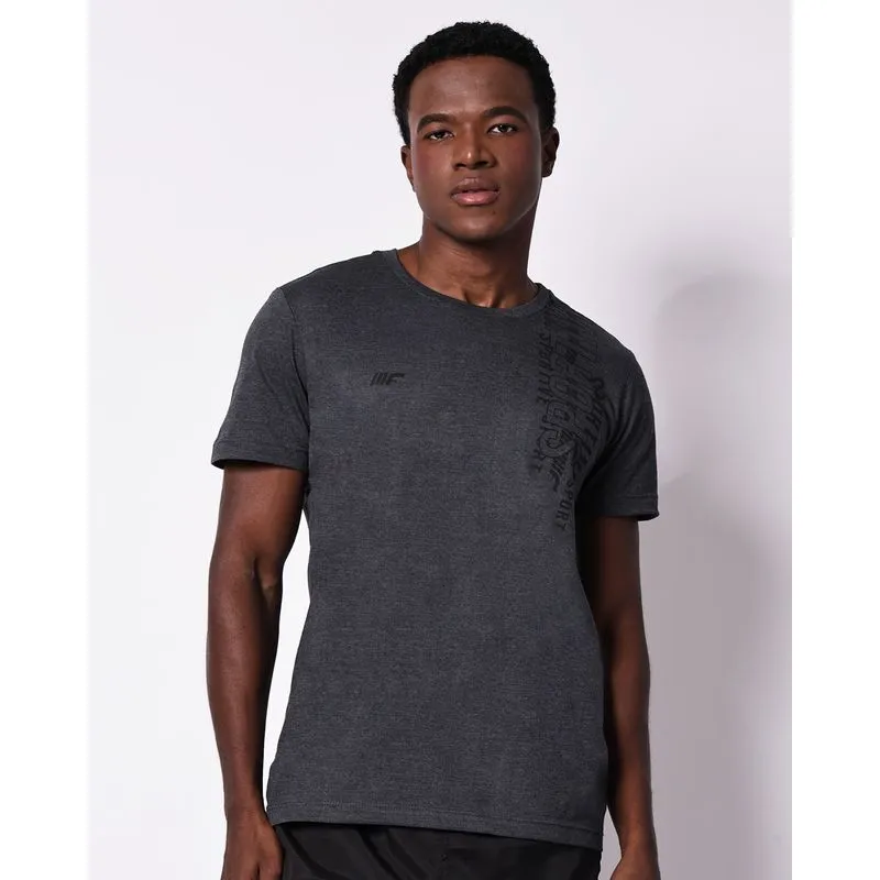 Camiseta Esportiva Masculina Estampa Manga Curta Cinza P
