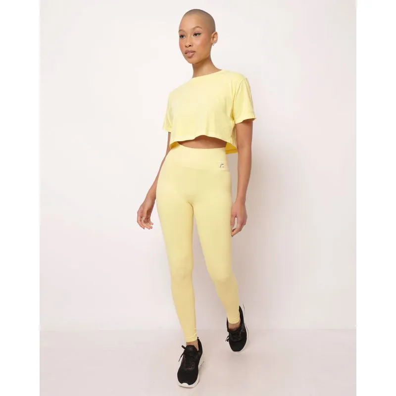Calça Legging Fitness Feminina Fitter Sem Costura Amarela P