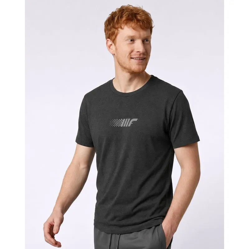 Camiseta Esportiva Masculina Manga Curta Estampa Cinza G