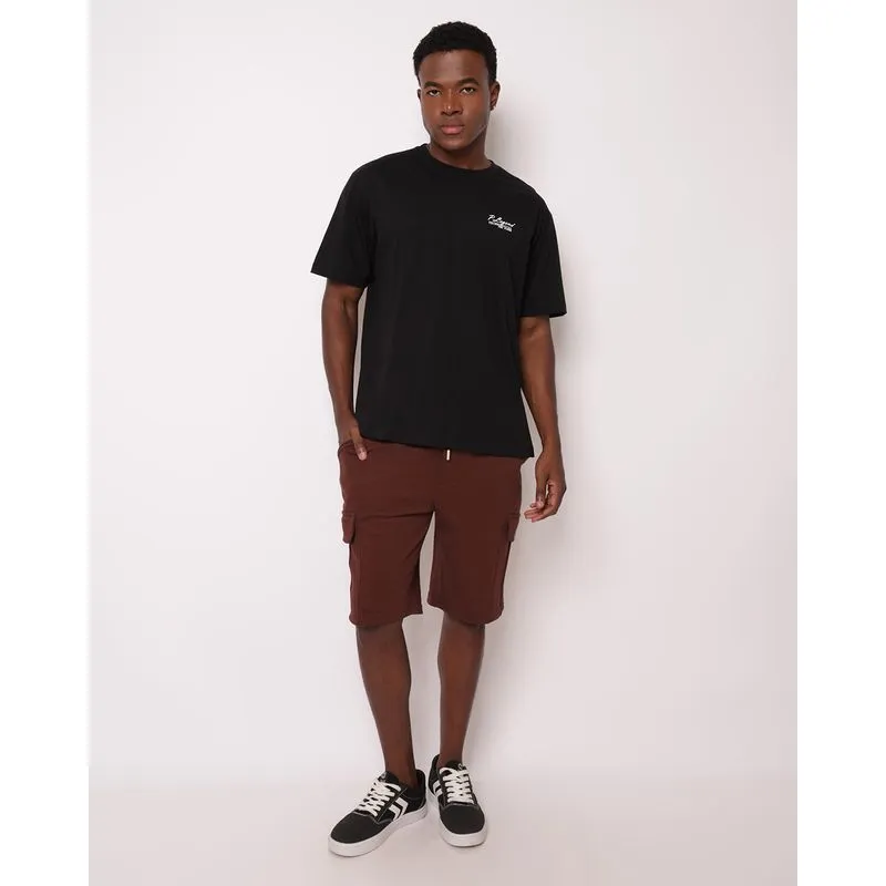 Bermuda Masculina Reta Moletinho com Bolsos Cargo Marrom M