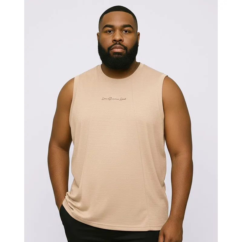 Regata Plus Size Masculina Texturizada Bege G1