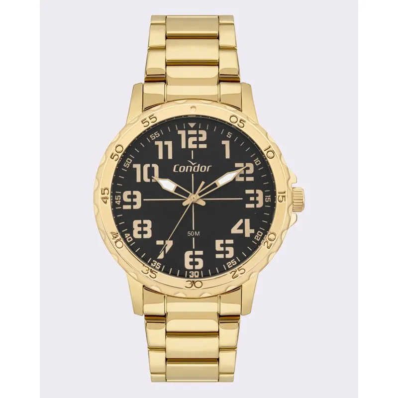 Relógio Condor Masculino Militar Dourado UN