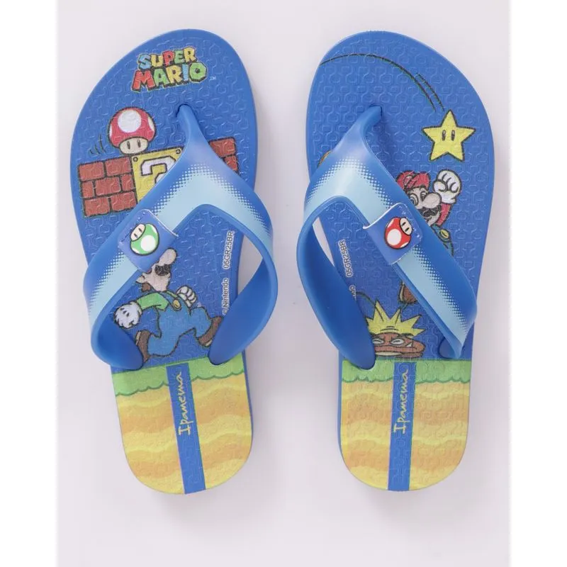 Chinelo Ipanema Infantil Super Mario Azul 35