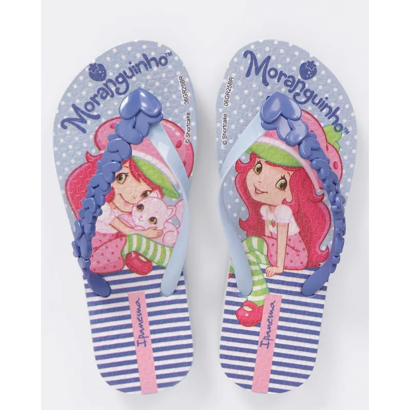 Chinelo Ipanema Infantil Moranguinho Azul 31/32