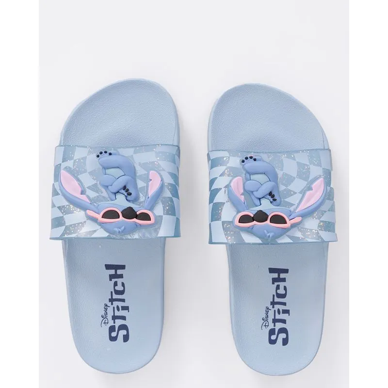 Chinelo Slide Disney Stitch Grendene com Aplicação Azul 31