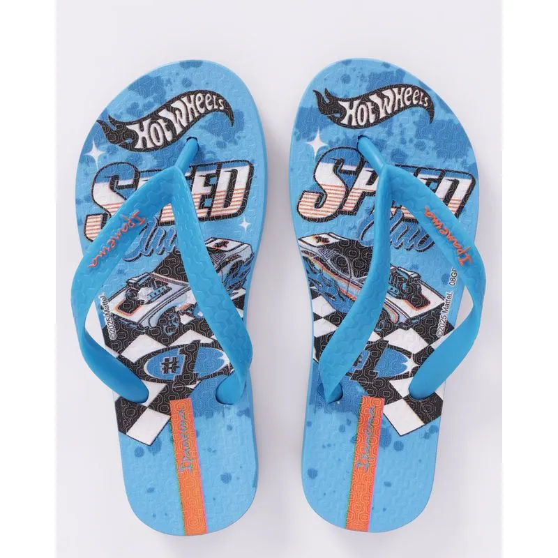Chinelo Ipanema Infantil Estampa Hot Wheels Azul 31/32