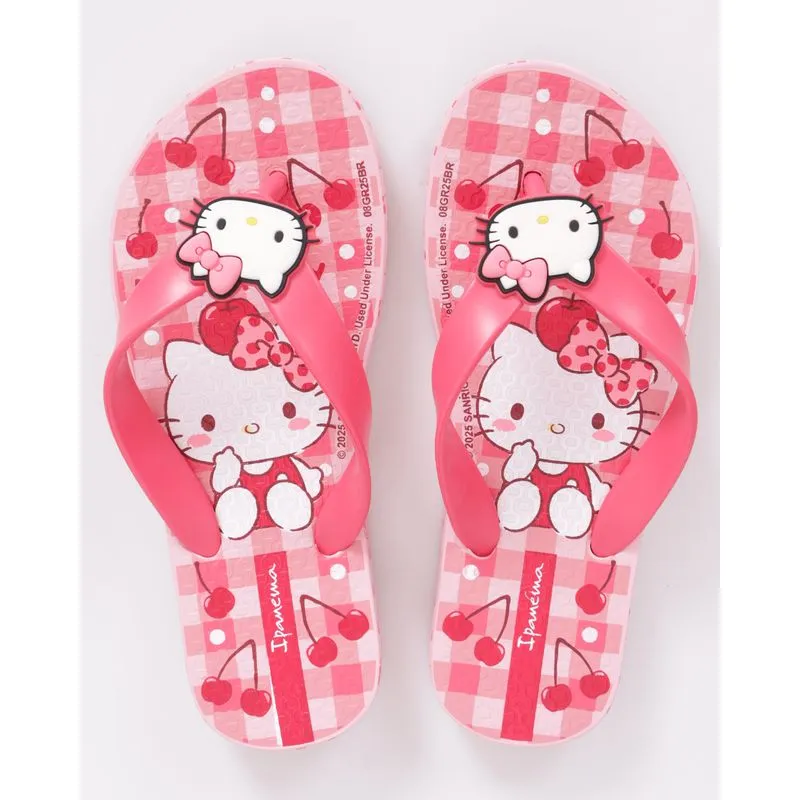 Chinelo Ipanema Infantil Hello Kitty Estampado Rosa 23/24
