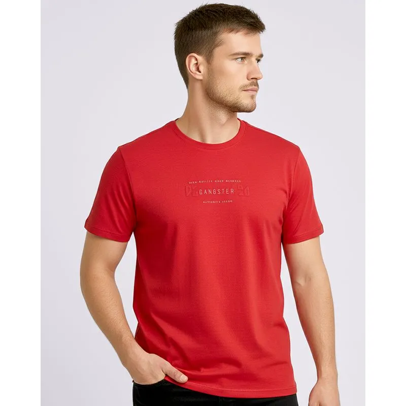 Camiseta Masculina Gangster Texturizada Vermelha P