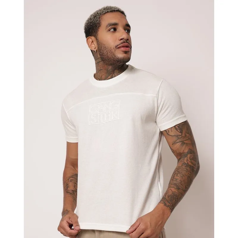 Camiseta Masculina Gangster Texturizada Off White P