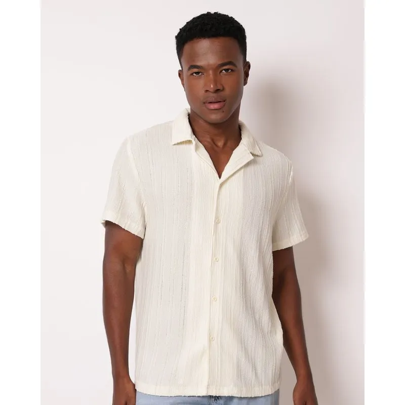 Camisa Masculina Gangster Texturizada Off White GG
