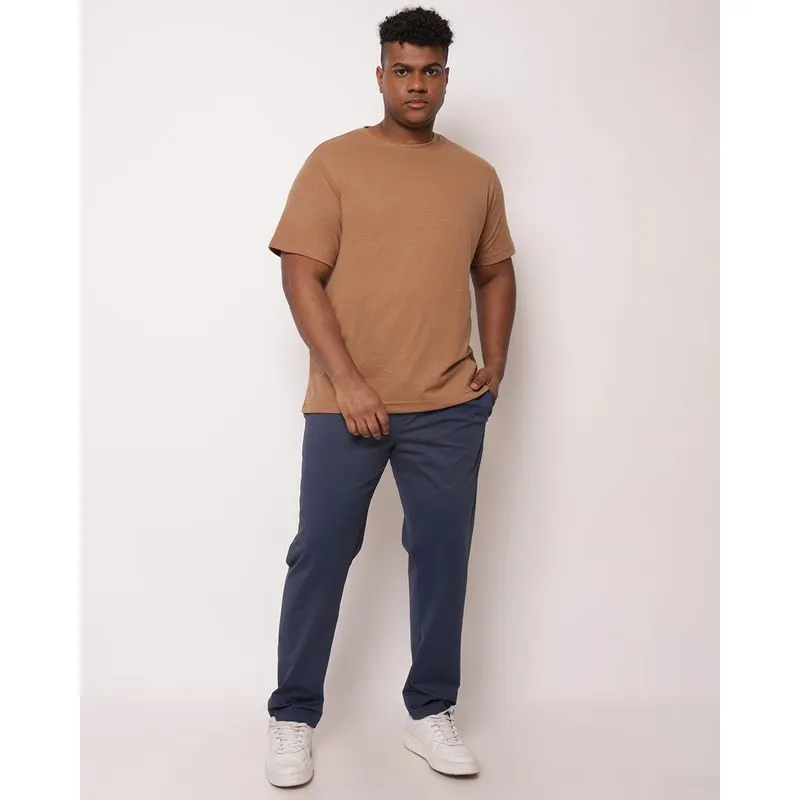 Calça Plus Size Masculina Reta com Bolsos Marinho G1