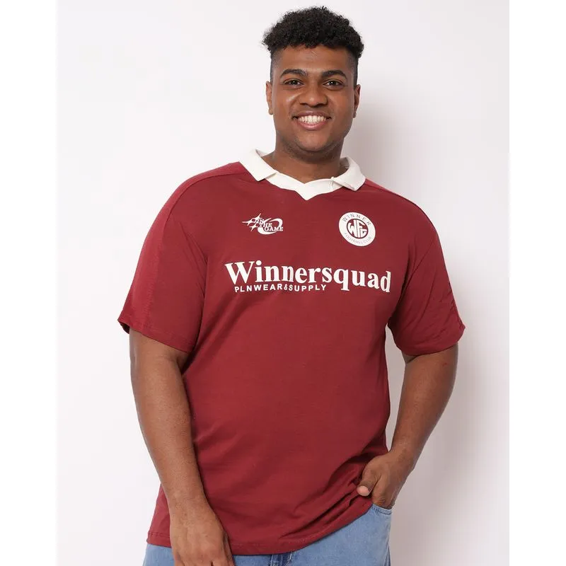 Camisa Polo Plus Size Masculina Algodão com Estampa Vermelha G2