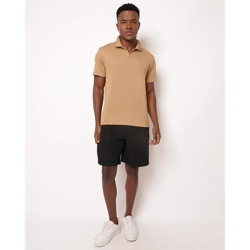 Bermuda Masculina Canelada Algodão Preta P