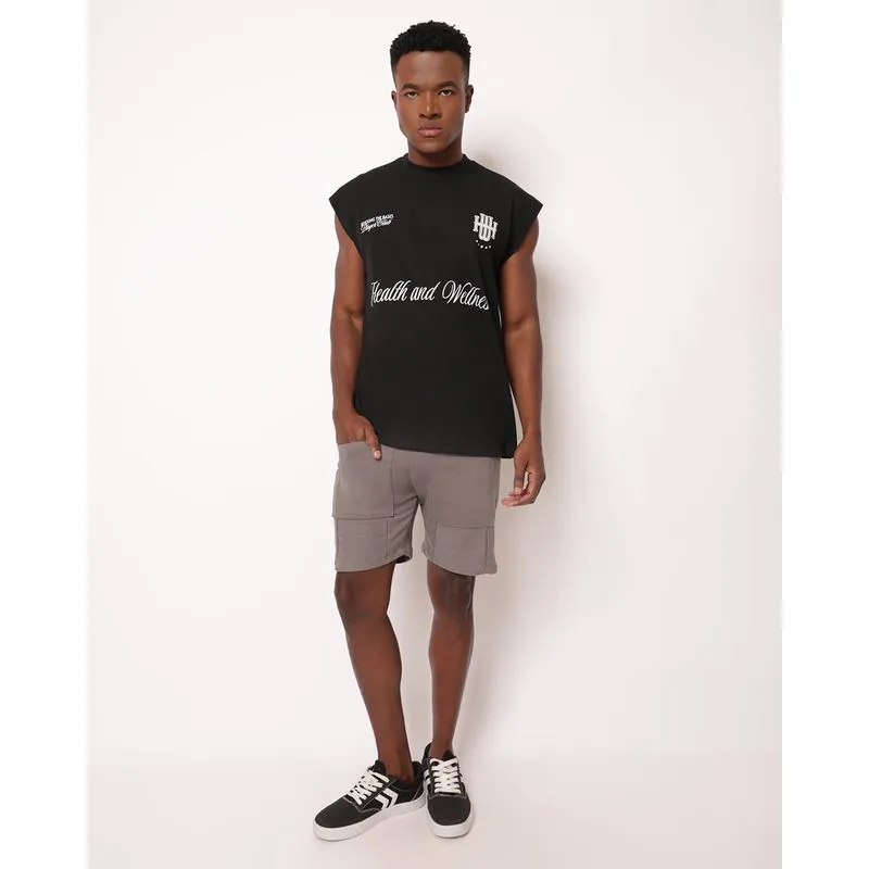 Bermuda Masculina Texturizada com Bolsos Frontais Cinza GG