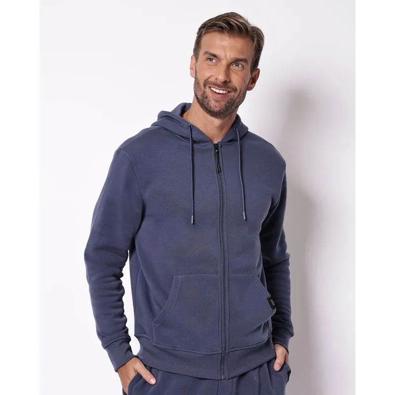 Jaqueta Moletom Esportiva Fitter com Capuz Azul P
