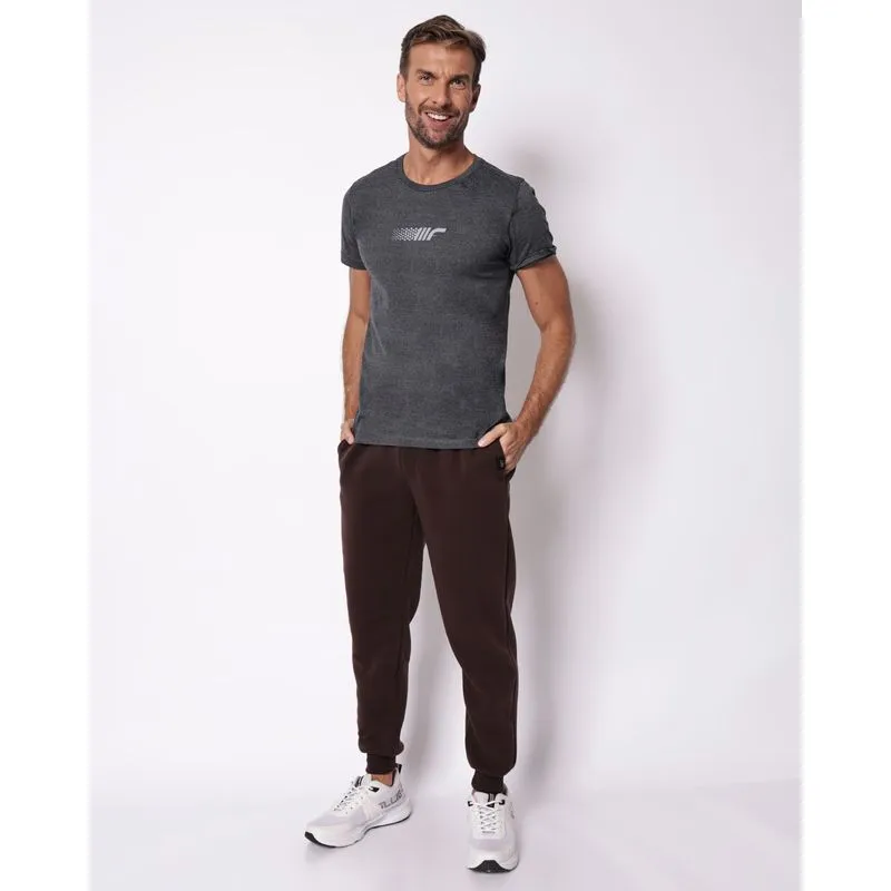 Calça Moletom Masculino Fitter Jogger com Bolsos Marrom GG