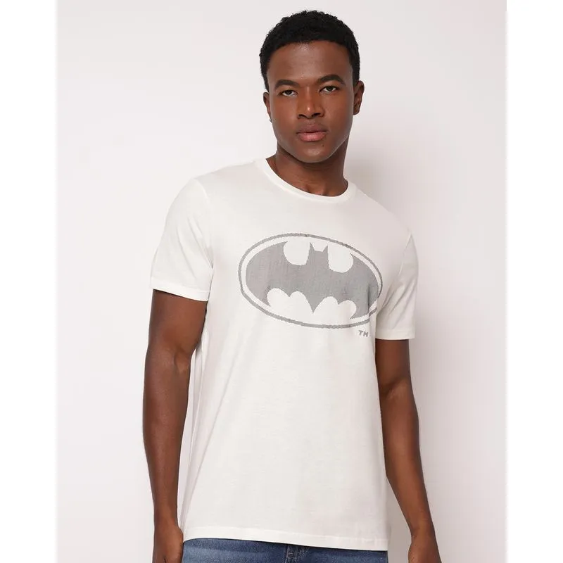 Camiseta Masculina Algodão Batman Off White PP