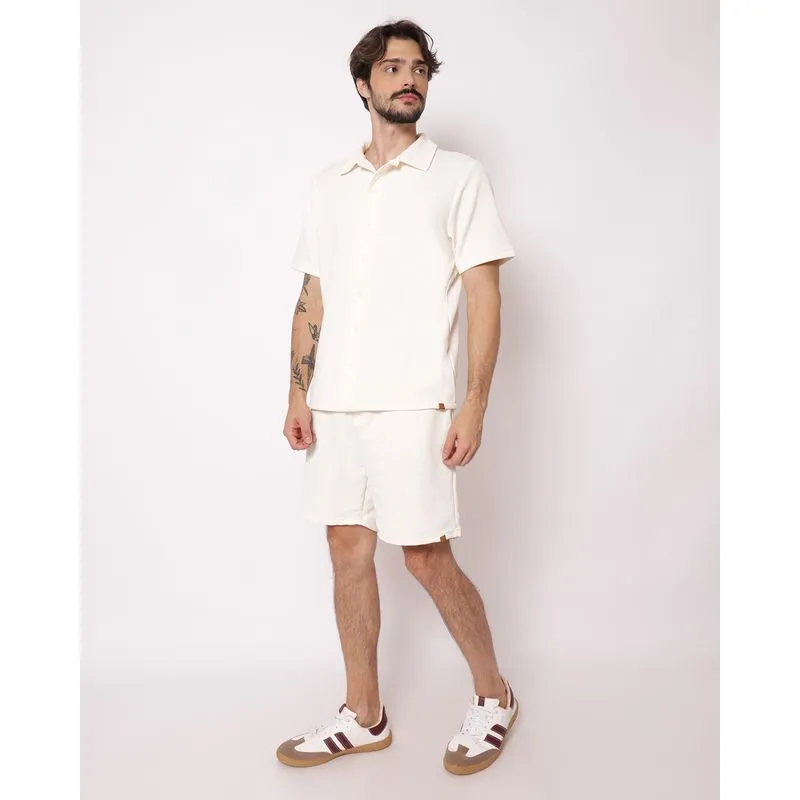 Bermuda Masculina Reta Jacquard Off White GG