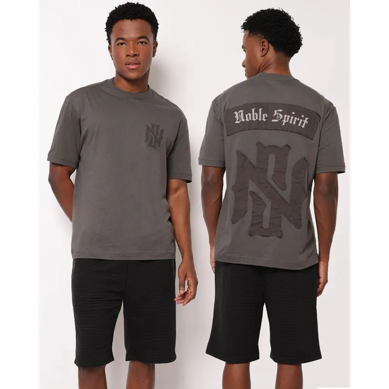 Camiseta Masculina Box Algodão com Estampa Cinza GG