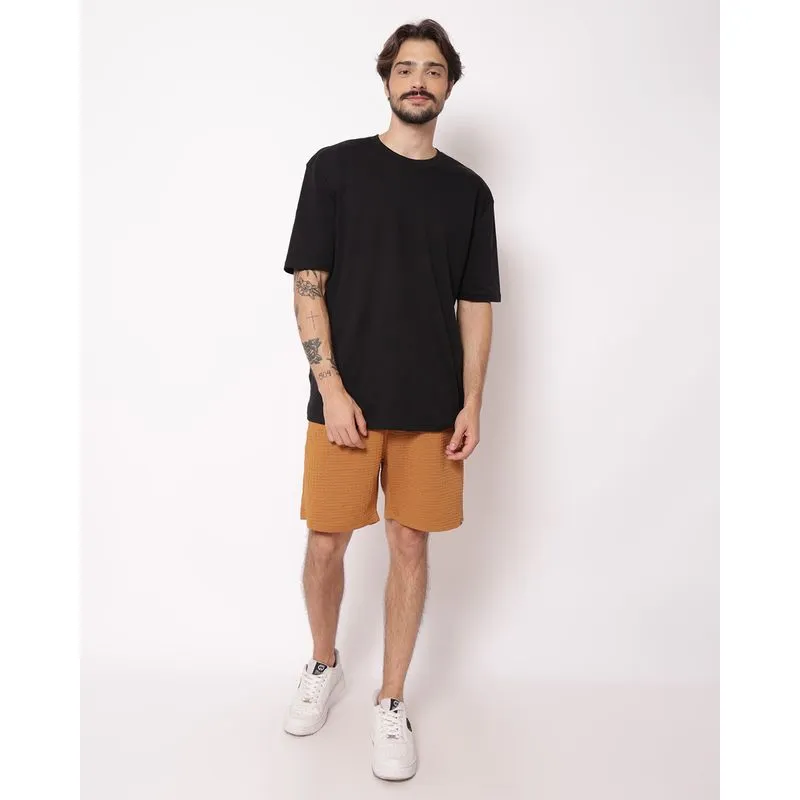 Bermuda Masculina Reta Texturizada Bege M