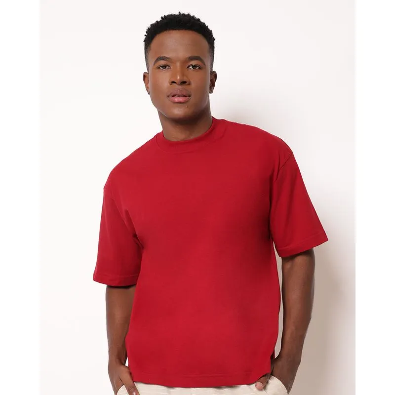 Camiseta Masculina Algodão Oversized Vermelha P