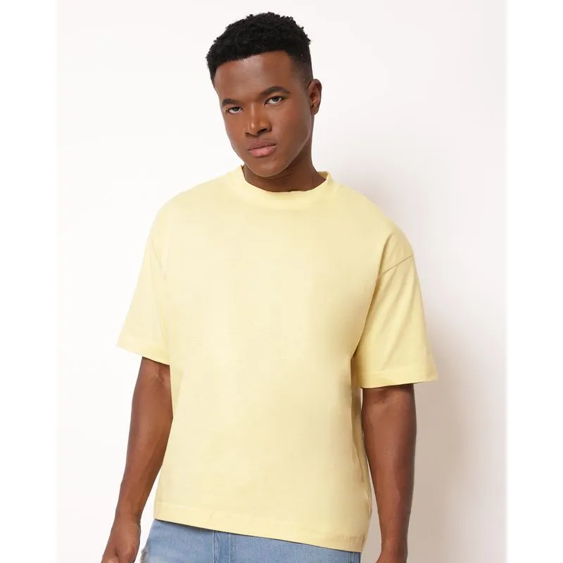 Camiseta Masculina Algodão Oversized Amarela GG