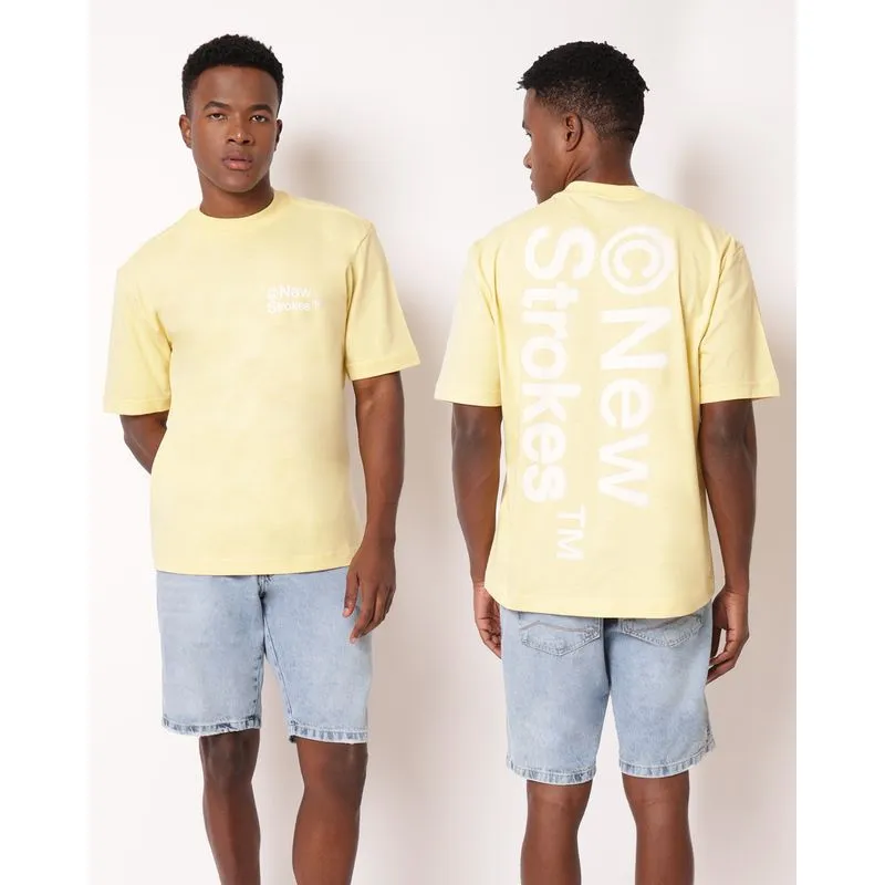 Camiseta Masculina Algodão Manga Curta Amarelo G