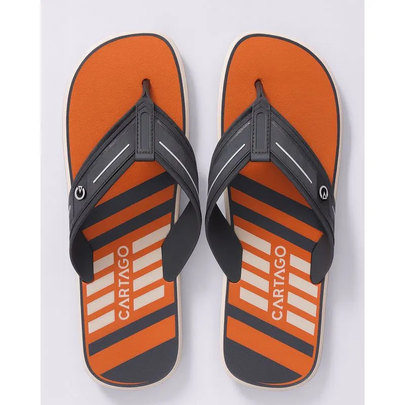 Chinelo Masculino Cartago Tira Larga Laranja 42