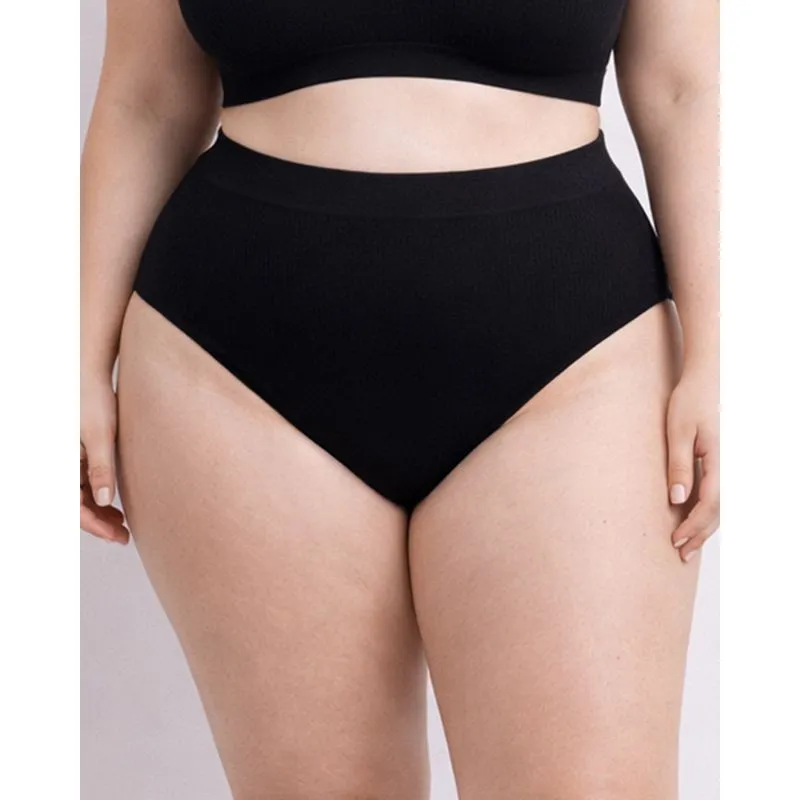 Calcinha Tanga Plus Size Feminina Canelada Preta 46