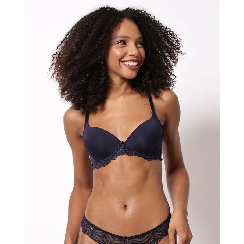 Sutiã Feminino com Base Bojo e Renda Marinho 40