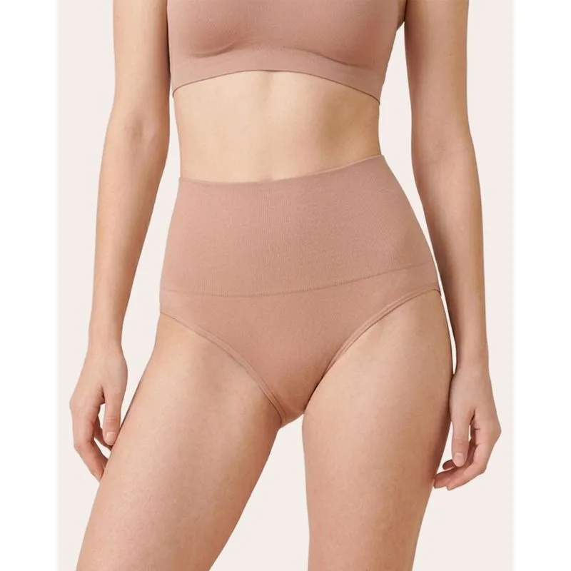 Calcinha Feminina Modeladora Cintura Alta Bege P