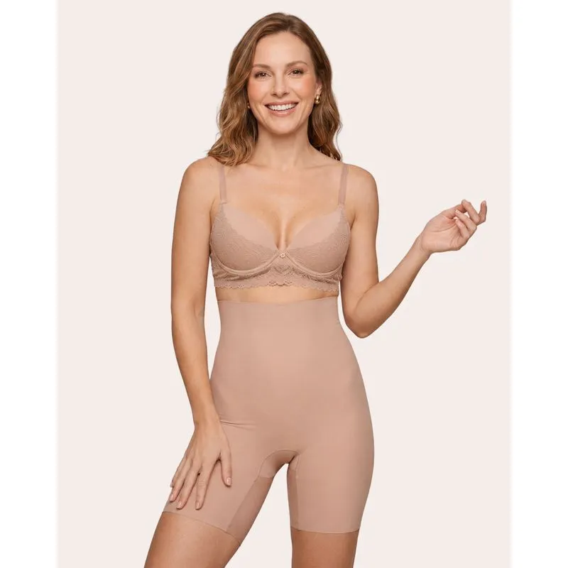 Bermuda Feminina Segunda Pele Corte Laser Bege G