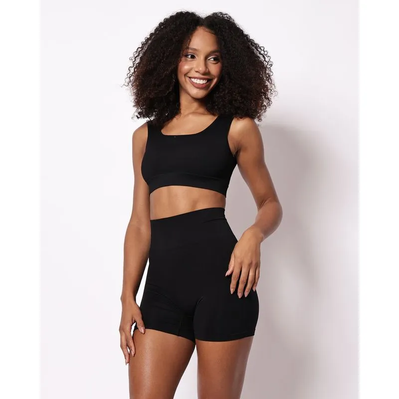 Bermuda Feminina Modeladora Alta Preta G
