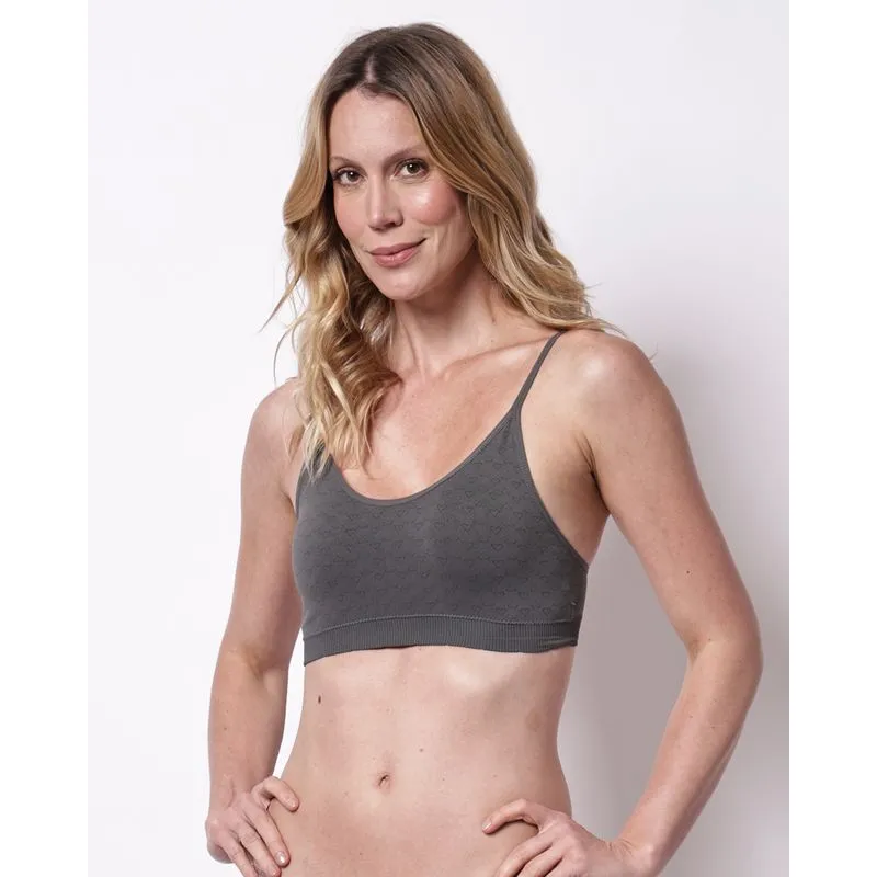 Sutiã Top Feminino Alças Finas com Bojo Cinza GG