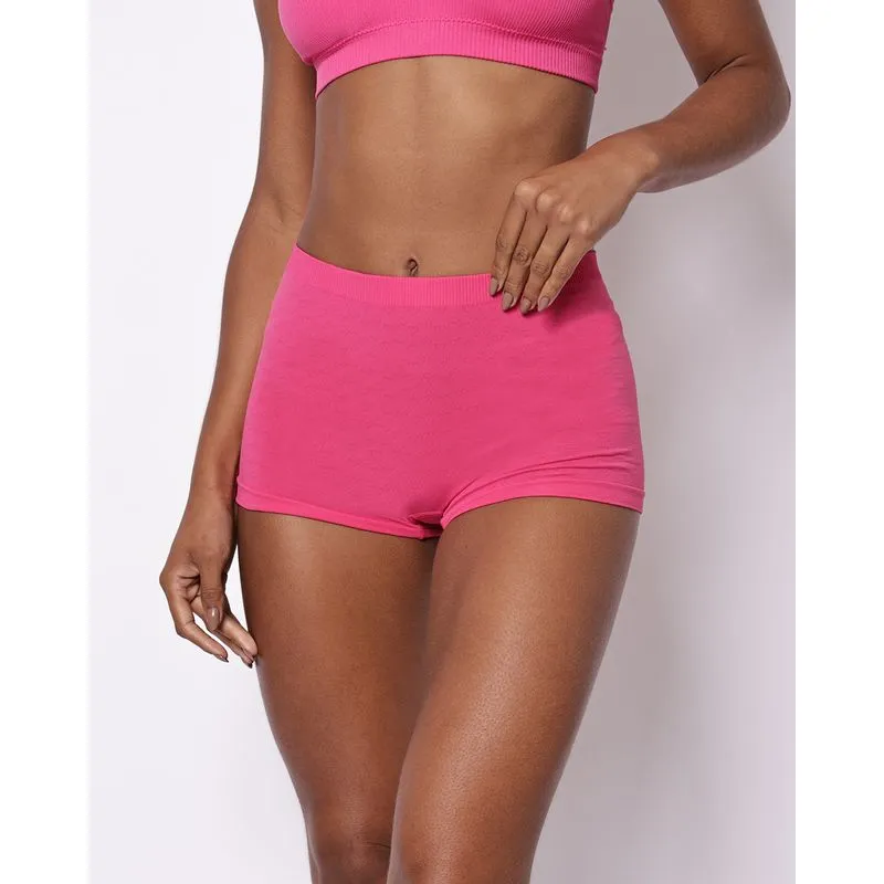 Calcinha Calecon Feminina Texturizada Corações Rosa M