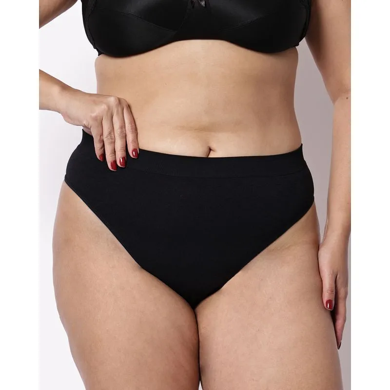 Calcinha Biquíni Plus Size Feminina Texturizada Preto 52