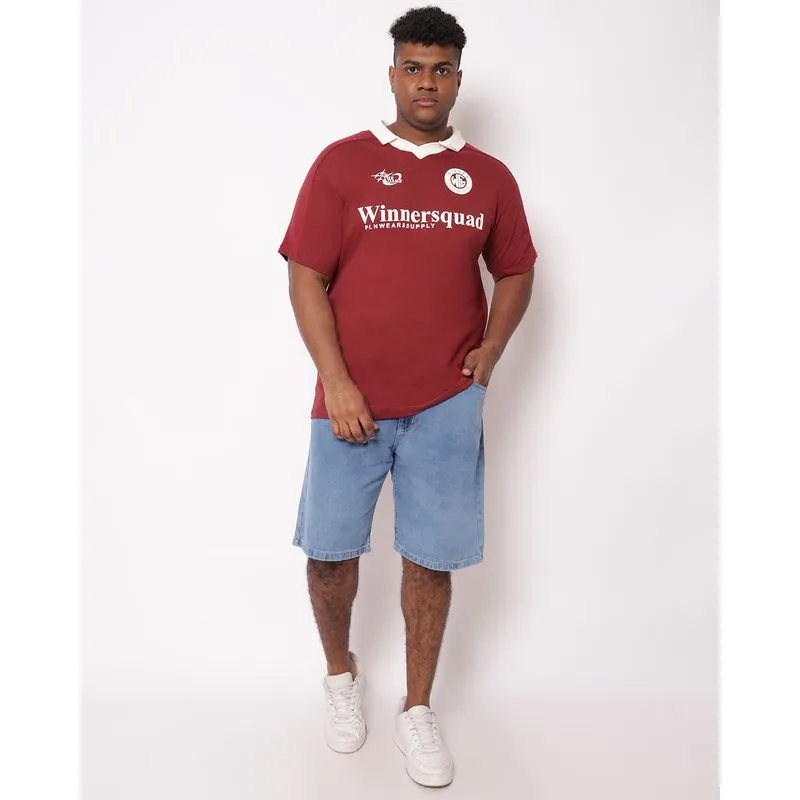 Bermuda Jeans Plus Size Masculina Reta Azul 44