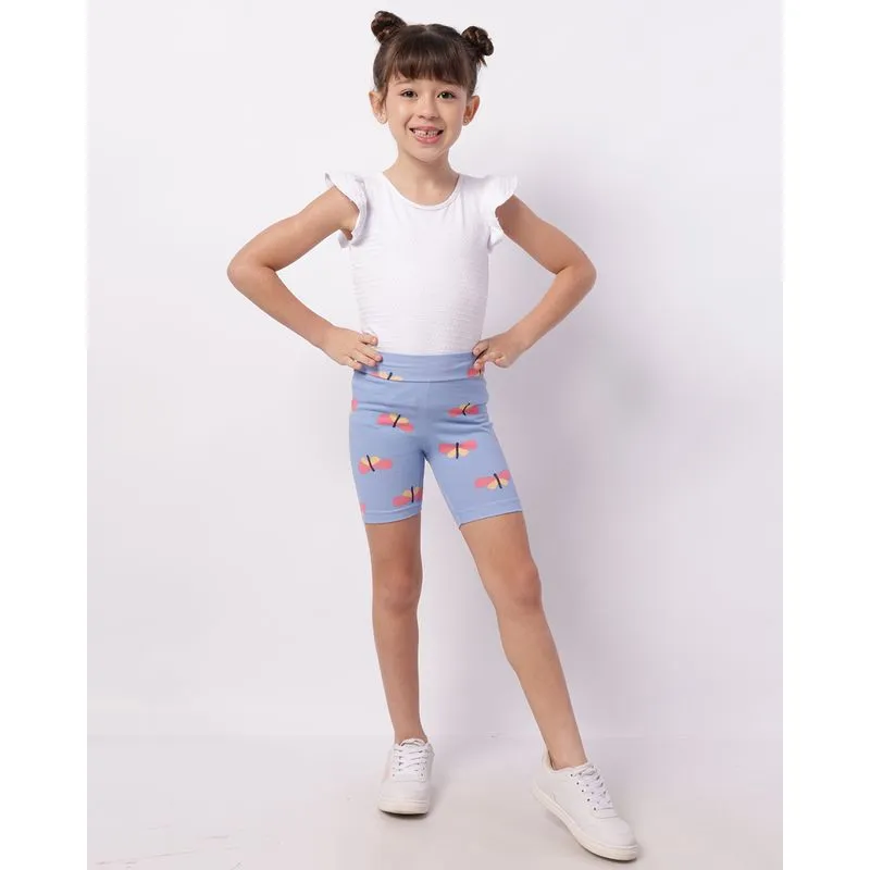 Bermuda Infantil Ciclista Estampada Borboletas Azul 4