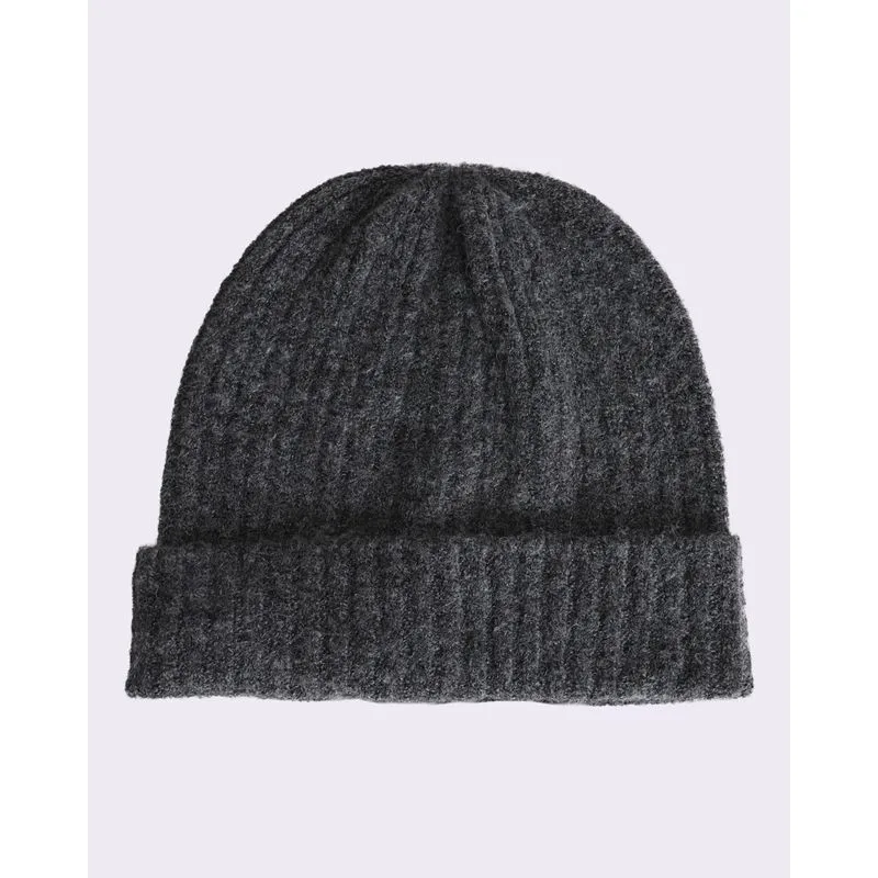 Gorro Feminino Canelado Cinza Escuro UN